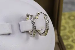 Сережки Xuping Jewelry кільця доріжка з бортиками з точок 1.6 см сріблясті