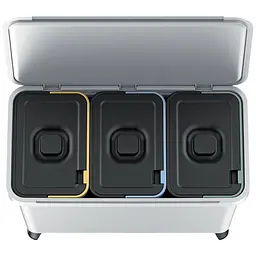 Сортувальник Prosperplast Systema з кришкою та ніжками 3x10 л світло-сірий (62776-427) - мініатюра 2