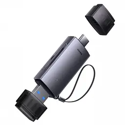 Картрідер Baseus Lite Series USB-A & Type-C to SD and TF Card Reader сірий - мініатюра 2
