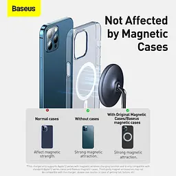 Зарядний пристрій Qi BASEUS Swan 2-in-1 Wireless Magnetic Charging Bracket 20W Max total (WXSW-C01) чорна - мініатюра 8