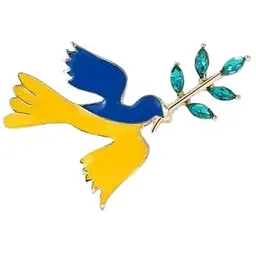 Брошка Птах брошка-шпилька символ України патріотична жовто-блакитна