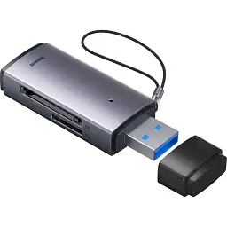 Зчитувач флеш-карт Baseus USB to SD/TF gray (WKQX060013)