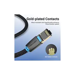 Патч-корд 3м, S/FTP cat 8 RJ-45 black Vention (IKGBI) - мініатюра 3