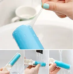Багаторазовий липкий ролик для чищення одягу Semi Mini складаний Blue - мініатюра 5
