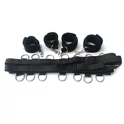 Бандаж Dreamtoys Blaze Bed Restraint Set — ремінна система для фіксації до ліжка універсальна БДСМ-система з нейлону