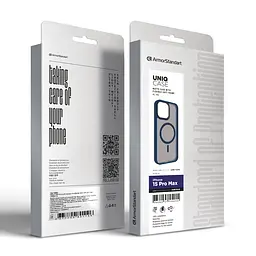Чехол для Apple iPhone 15 Pro Max, Uniq MagCase, синий, противоударный, панель-накладка с MagSafe, ударопрочный TPU+PC, с магнитом MagSafe, поддержка полноценной беспроводной зарядки, ArmorStandart (ARM75299) - мініатюра 6