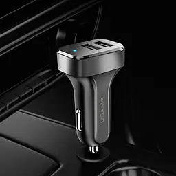 Автомобільний зарядний пристрій Usams C13 Double USB 2.1A (Black) [53787] - мініатюра 2