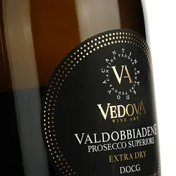 Вино ігристе Vedova Valdobbiadene Prosecco Superiore Extra Dry, біле, екстра сухе, 0,75 л - мініатюра 3