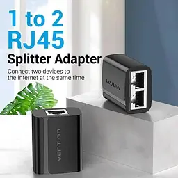 Розгалужувач мережевого кабелю Vention RJ45 до 100 мб/сек, чорний (IPTB0) - мініатюра 4