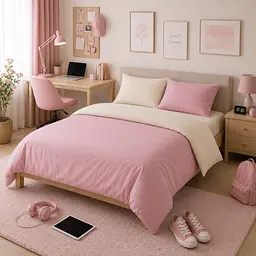 Дитяча постільна білизна MIRSON TEENAGER фланель Milk/Pink 200х220см (2200012804438)