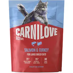 Сухий корм для котів великих порід Carnilove Active Salmon & Turkey Large Breed лосось та індичка 400 г