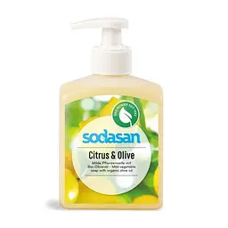 Органічне рідке мило Citrus-Olive бактерицидне з цитрусовою та оливковою оліями SODASAN 300 мл