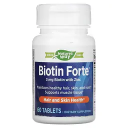 Біотин Форте з Цинком (В - Комплекс) Biotin Forte 3000 мкг - 60 таблеток