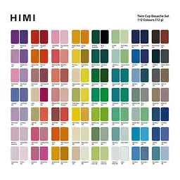 Набір гуашевих фарб HIMI Twin Cup 112x12 мл, блакитний пластиковий пенал (6976939680528) - мініатюра 2
