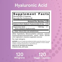 Гіалуронова кислота Jarrow Formulas Hyaluronic Acid 120 мг 120 капсул - мініатюра 7