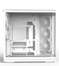 Zalman Корпус P60 без БР, 2xUSB3.0, 1x Type C, 3x120мм ARGB Reverse, 2x120мм ARGB, VGA 435мм, LCS ready, Curved Tempered Glass, Dual Chamber, ATX, білий - мініатюра 7