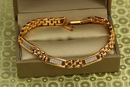 Браслет Xuping Jewelry трійка з родієм 17 см 6 мм золотистий
