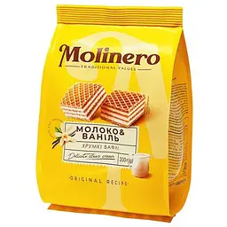 Вафлі Molinero з молочно-ванільним смаком 200 г