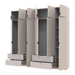 Розпашна Шафа для одягу Doros Лукас Кашемір 3+3 ДСП 255х50х240 (42005112) - мініатюра 2