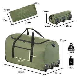 Сумка дорожня на колесах TravelZ Wheelbag 100 Liter Green (603095) - мініатюра 5