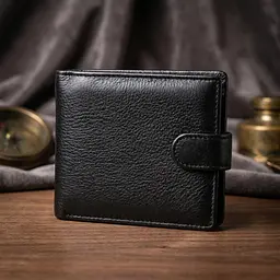 Якісний горизонтальний гаманець із натуральної шкіри ST Leather 22455 чорний - мініатюра 3