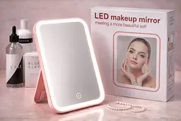 Сенсорне дзеркало з підсвічуванням на акумуляторі для макіяжу LED makeap mirro - мініатюра 3