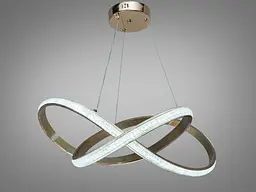 Стильна підвісна LED люстра Diasha CT306G золота 75W з регульованою висотою