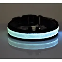 Світлодіодний водонепроникний нашийник на акумуляторі з USB для котів і собак L білий
