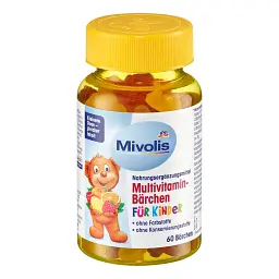 Жувальні мультивітаміни Mivolis для дітей 60 шт, 120 г, від DM (Німеччина)