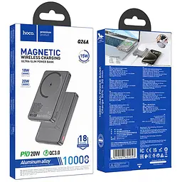 Портативний ЗП Power Bank Hoco Q26A Joy PD20W з БЗП 10000 mAh Metal gray - мініатюра 4