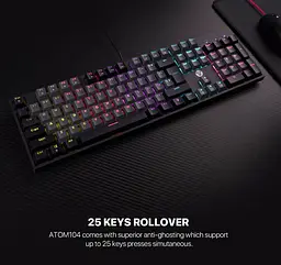 Клавіатура механічна ігрова з підсвіткою Fantech ATOM MK-886 Black-Grey, Blue switch, Eng/Укр/Рус - мініатюра 6