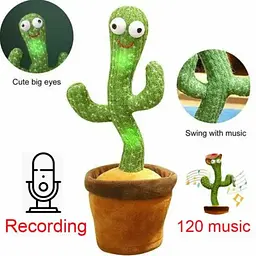 Яктус танцює, світло - музична іграшках, Dancing Cactus TikTok кактус у вазоні 34 см - мініатюра 4
