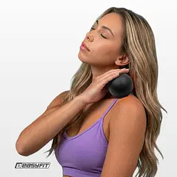 Масажний м'ячик EasyFit каучук 6.5 см чорний - мініатюра 5