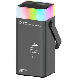 Універсальна мобільна батарея Aspiring 40000mAh Vigor 40 65W PD 2xUSB-A 2xUSB-C LED Black (PPVG.V04)