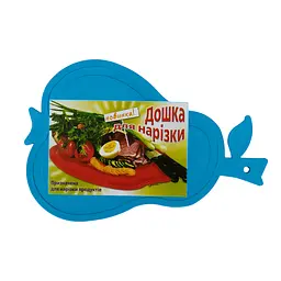Дошка обробна пластикова для нарізування м'яса, риби, овочів і фруктів у формі груші (280х190 мм), Kitchette Блакитний 84686 - мініатюра 3