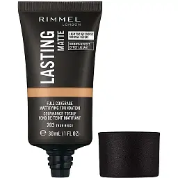 Тональна основа Rimmel Lasting Matte відтінок 203 (True Beige) 30 мл - мініатюра 2