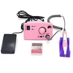 Машинка-фрезер для манікюру педикюру з педаллю Beauty nail 8-1DM/211 30Ват 35т об/хв для корекції штучних нігтів Рожева - мініатюра 11