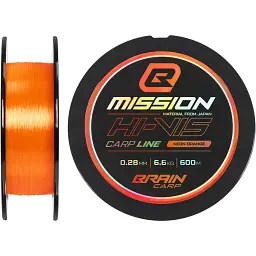 Волосінь Brain Mission Carp Line (Neon Orange) 600m 0.28mm 6.6kg