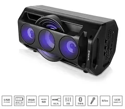 Портативна колонка бумбокс REAL-EL X777-PSS Boombox 65W Bluetooth TWS, RGB, Black - мініатюра 2