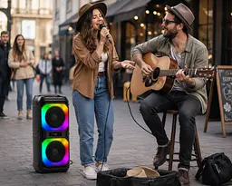 Колонка KTS-2362 Bluetooth з двома 6,5 дюймовими динаміками / Акустика з бездротовим мікрофоном / Портативна караоке-колонка - мініатюра 2