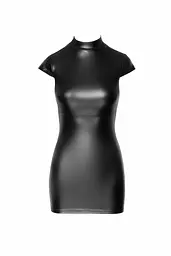 Сукня Noir Handmade F309 Fantasy, 3XL, black, міні, під латекс, короткий рукав, шнурівка ззаду - мініатюра 4