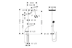 Душова система Hansgrohe Activera Q 290x180 1jet EcoSmart Reno chrome 28757000 - мініатюра 3