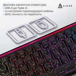 Клавіатура Ajazz NK68 Red Switch Black USB-C (NK68-R-S-B) - мініатюра 14