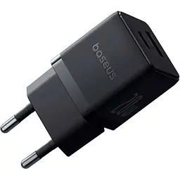 Мережевий зарядний пристрій Baseus Palm Fast Charger Type-C+USB 20W P10111608113-00 Black - мініатюра 2