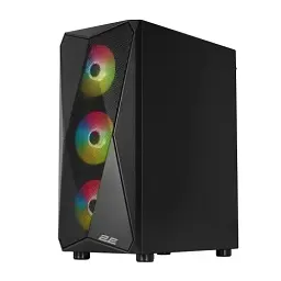 Корпус 2E Gaming Aruba (G3313B) Black без БЖ Mid Tower для ATX / Micro ATX / Mini ITX 1xUSB 3.0 / 2xUSB 2.0 макс. CPU - 165 мм / VGA - 330 мм 5x120 ARGB бічна панель із загартованого скла (2E-G3313B) - мініатюра 6