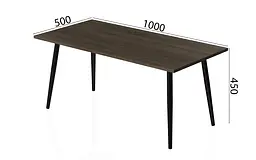 Стіл журнальний Монтана Ferrum-decor 45x100x50 Чорний метал ДСП Дуб Сонома Трюфель 16 мм (FRD-106715) - мініатюра 6