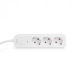 Мережевий подовжувач Videx Oncord з кнопкою з/з 3п 3 м 3x1.5 мм white (VF-PD33G-W) - мініатюра 2