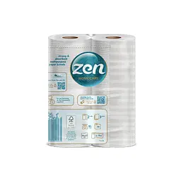 Паперові рушники Zen Premium Care 3 шари 50 відривів 11 м 2 рулони (5944582100275)