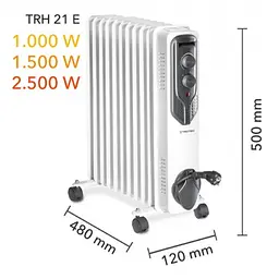 Масляний обігрівач Trotec TRH 21 E - мініатюра 3