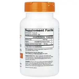 Бетаїн Betaine HCL Pepsin & Gentian Bitters 120 Capsules Doctor's Best vit0006495 - мініатюра 2